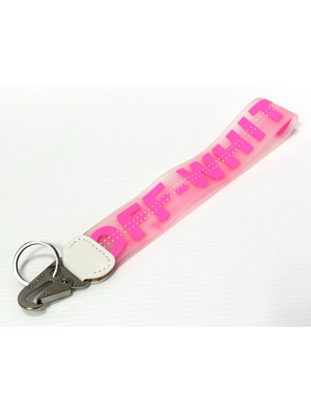 OFF-WHITE C/O VIRGIL ABLOH Pink Clear Industrial Keyring Keychain Lanyard Strap